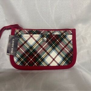Lands' End Tartan Wristlet - Red, Green, and White